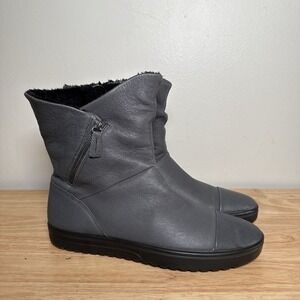 ECCO Fara Midcut  Women's Nubuck Mid Top Zip Bootie Size EU 41 US 10-10.5